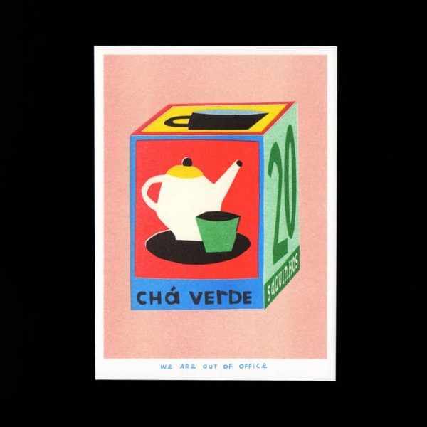 Risograph Print: A Box of 20 Bags of Tea - Cha Verde For Sale