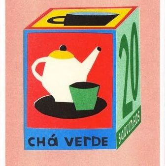 Risograph Print: A Box of 20 Bags of Tea - Cha Verde For Sale