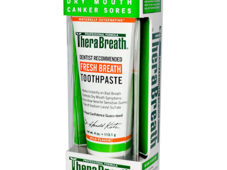 TheraBreath Fresh Breath Toothpaste, Mild Mint - 4 oz tube on Sale