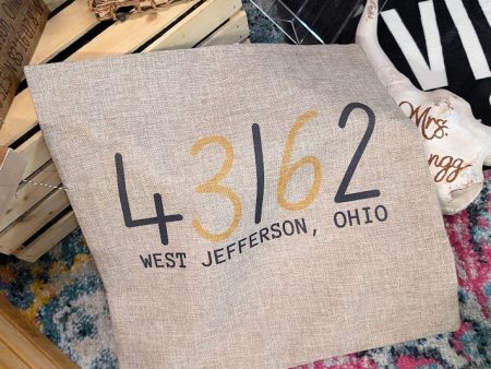 West Jefferson Zip Code Pillow CASE only- 18x18 Online