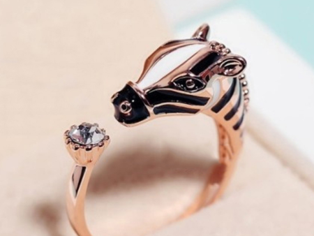 Fashion Zebra Horse Head Adjustable Index Finger Opening Ring Online Sale