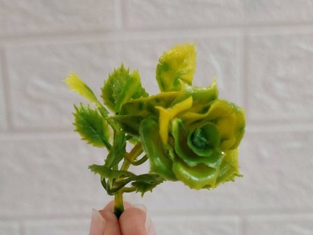 Green rose artificial flowers pack of 5 Sale