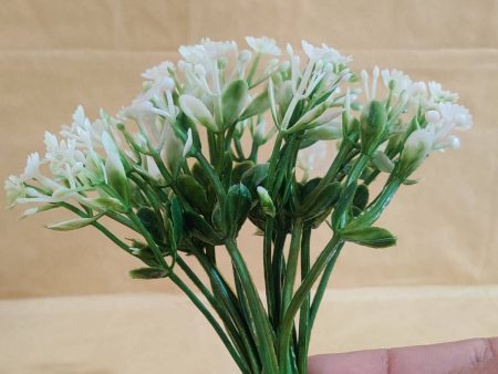 White Small Artificial flowers pack of 5 Supply