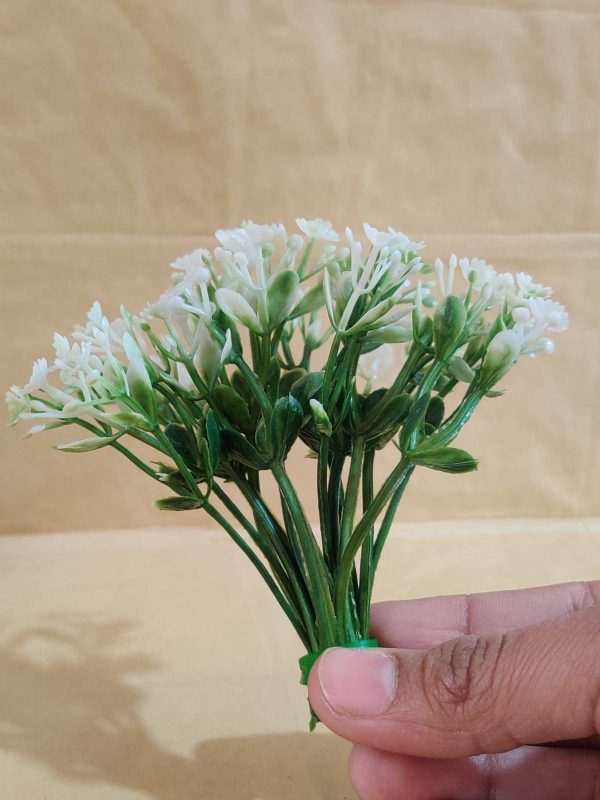 White Small Artificial flowers pack of 5 Supply