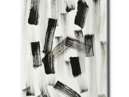 Black and White Strokes North  Canvas Wall Art on Sale