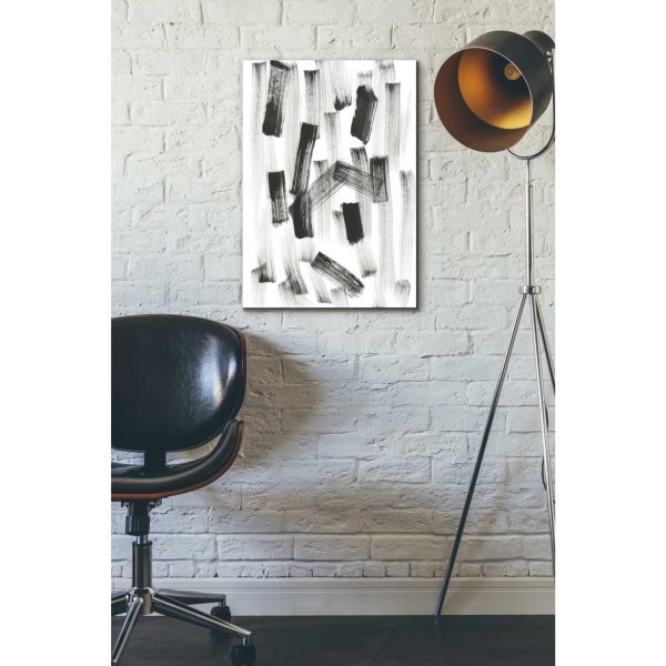 Black and White Strokes North  Canvas Wall Art on Sale