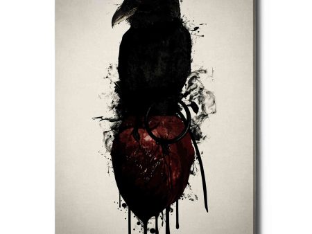 Raven and Heart Grenade  by Nicklas Gustafsson, Giclee Canvas Wall Art For Cheap